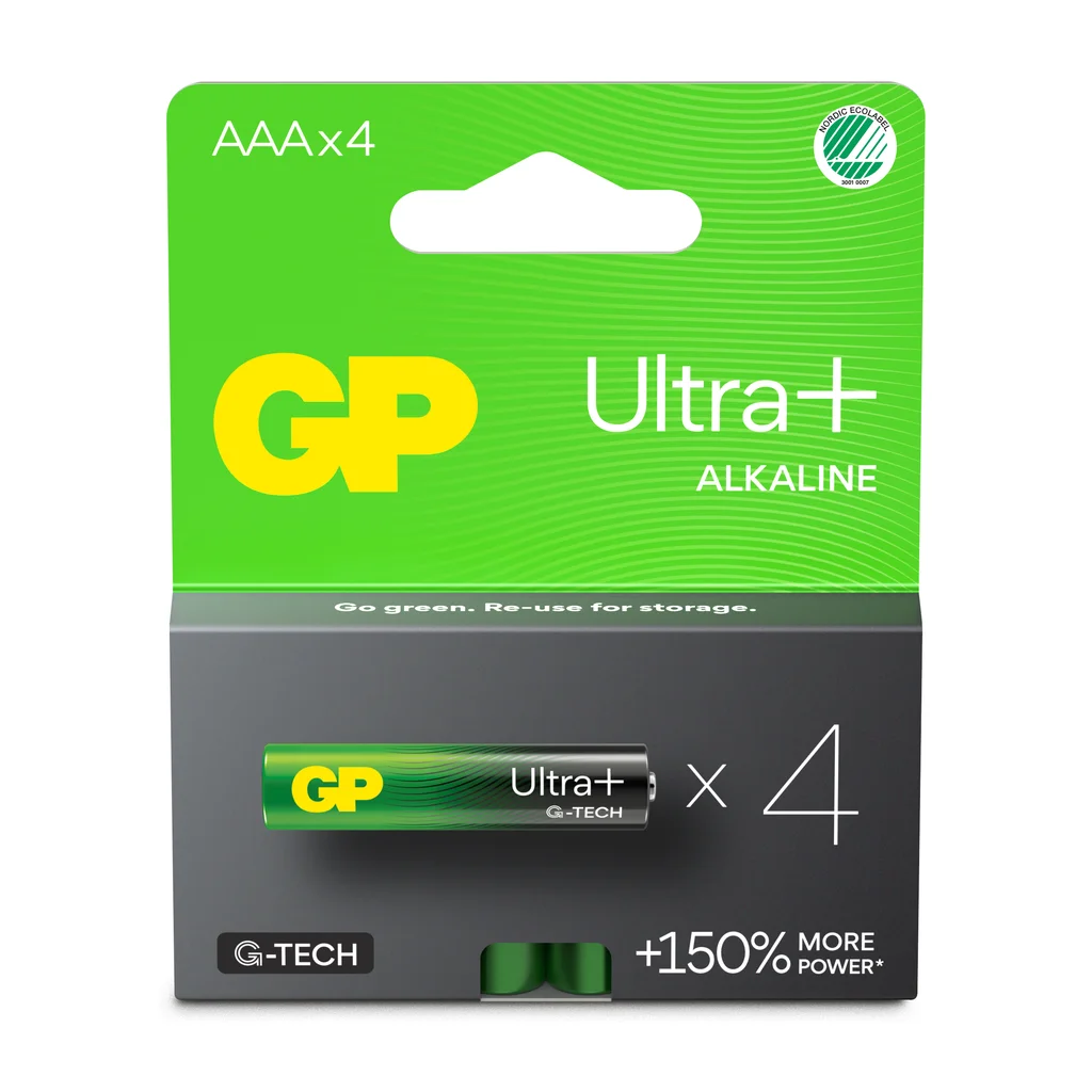 GP Ultra Plus Alkaline AAA-batteri 24AUP/LR03 4-pack