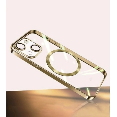 Turtos alt Mobilcover MagSafe Transparent iPhone 15, Gold