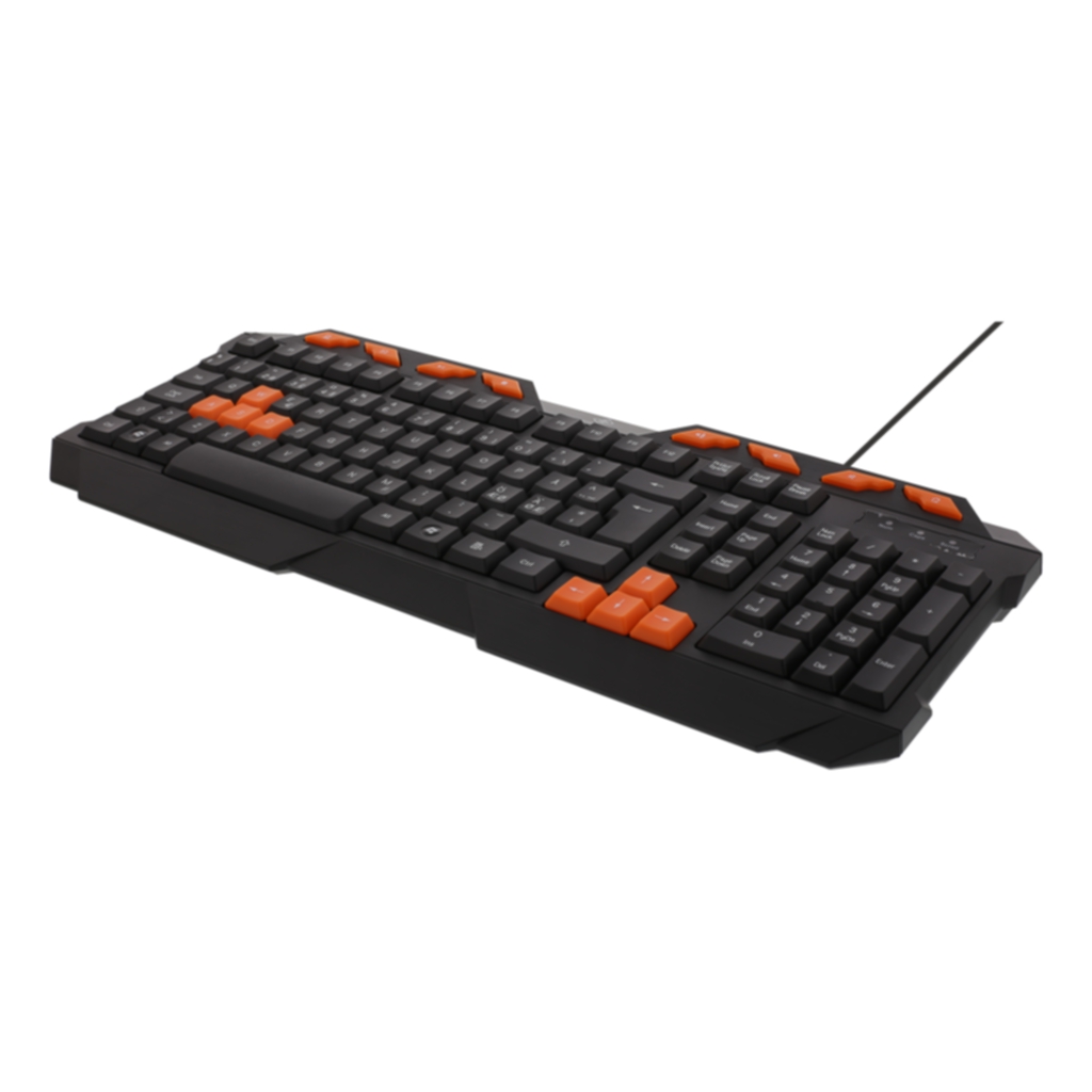 DELTACO GAMING tastatur, anti-ghosting, USB, nordisk, svart/oransje