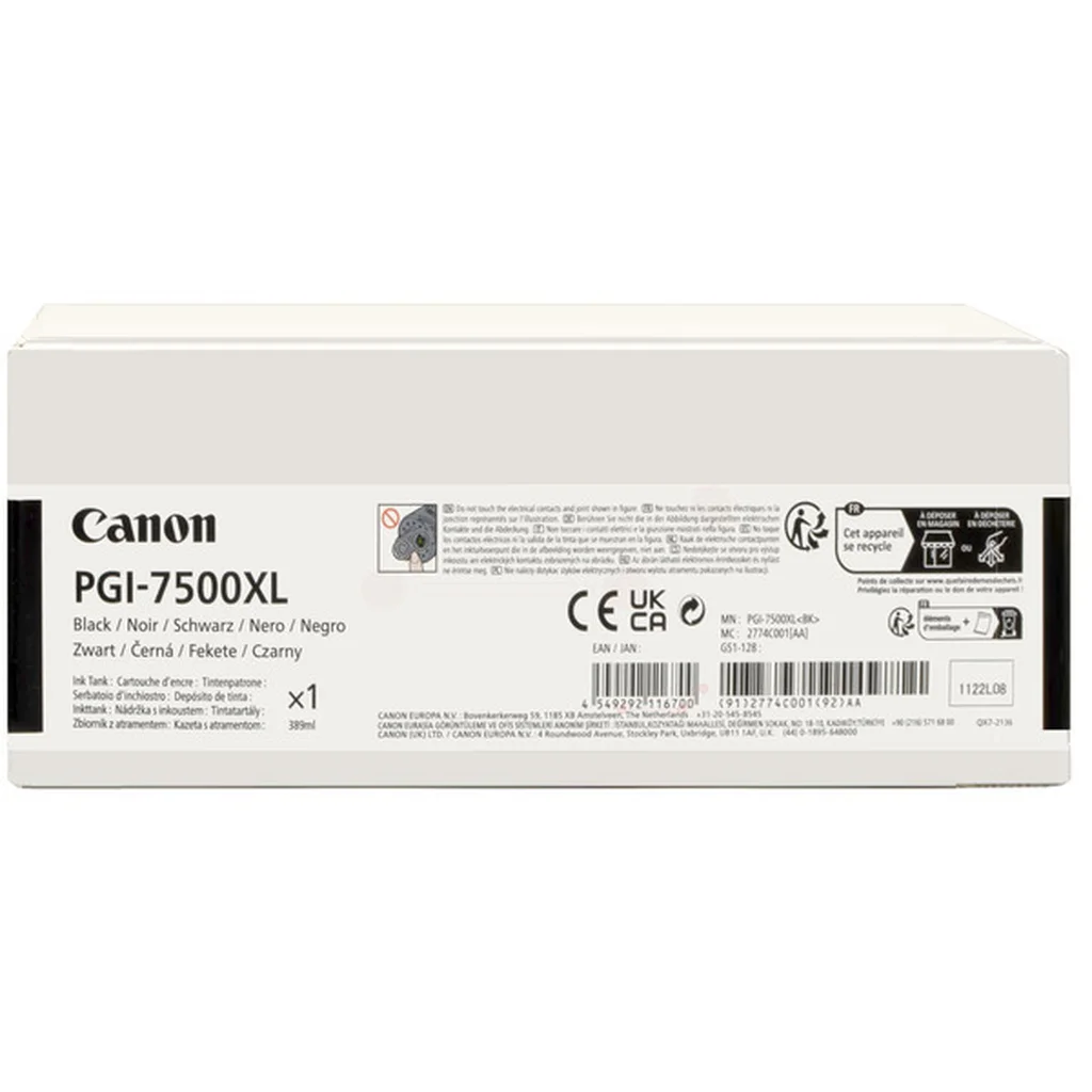 Canon PGI-7500 BK Bläckpatron Svart