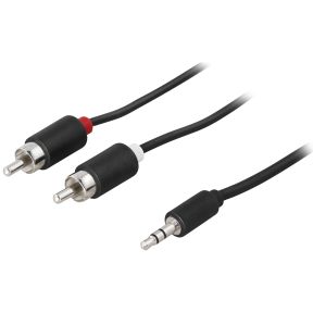 DELTACO Audio-Kabel 3,5 mm männl. - 2 x RCA männl. 2 m