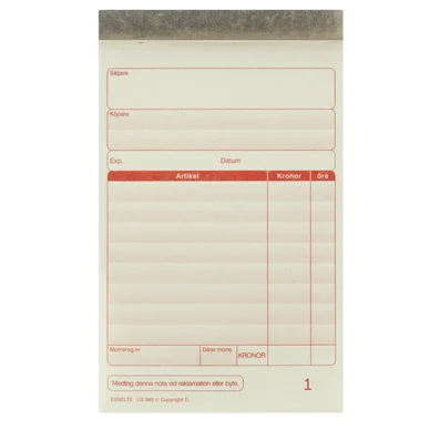 Blankett kassanot.A6 2x50 st fl.karb&nbsp;