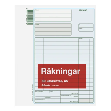 Blankett räkning A5 50 st&nbsp;