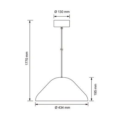Enna Taklampa med diffusor, E27 Svart 434mm