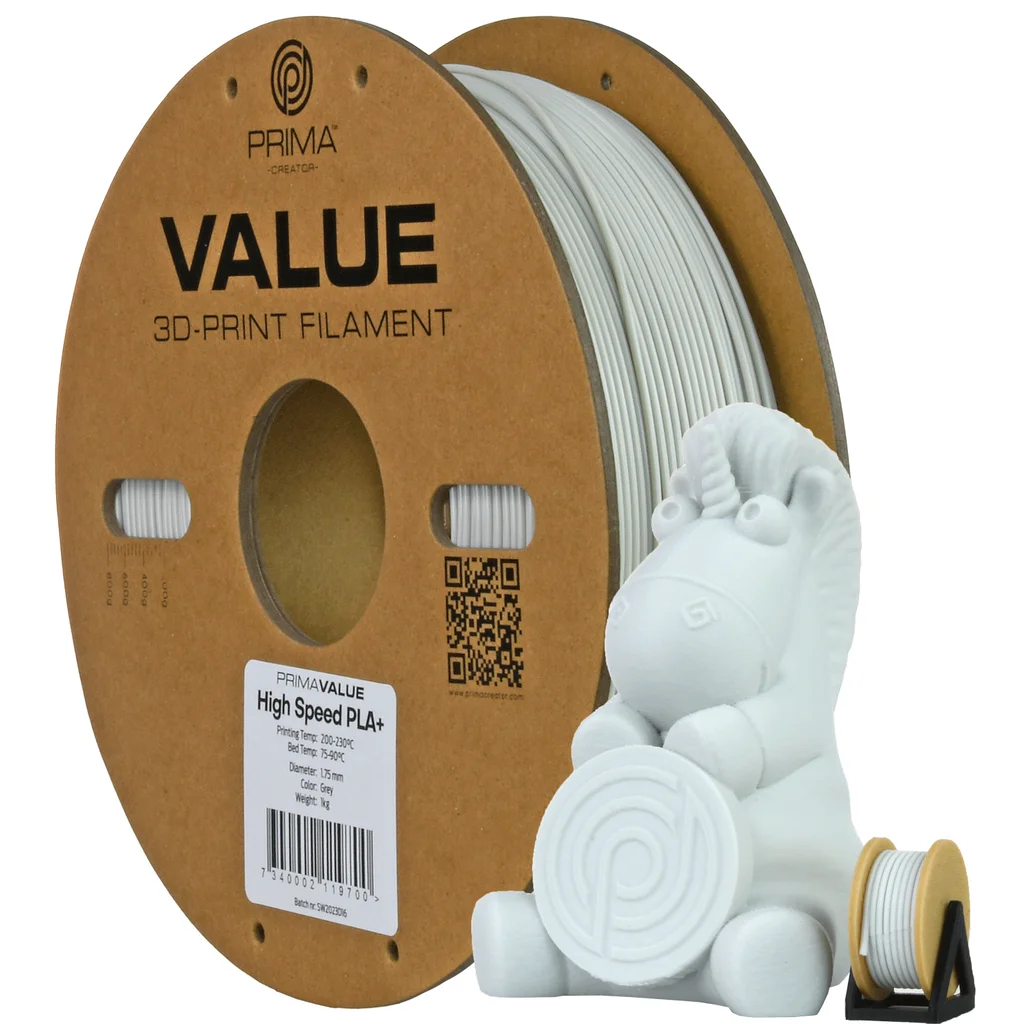 PrimaValue PLA+ High Speed - 1,75mm - 1kg - Grå