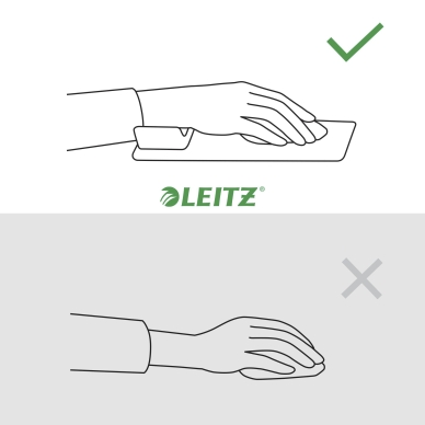 Leitz Ergo Musmatta med handledsstöd, ljusgrå