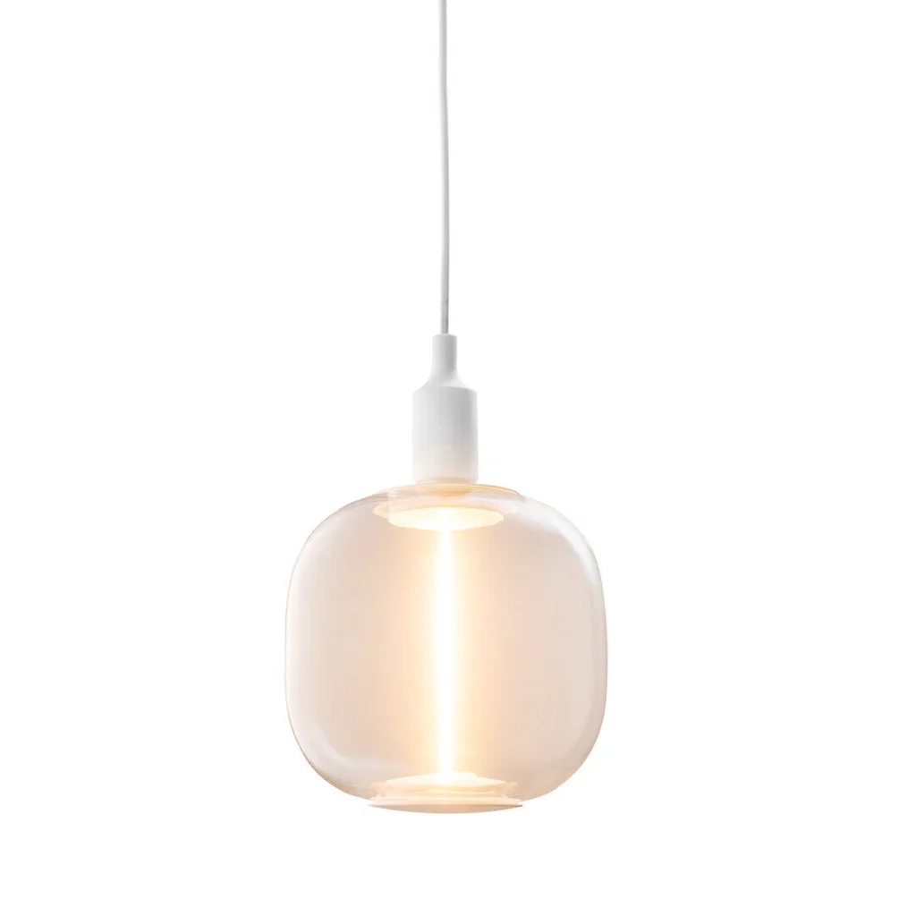 Unna LED Pendelarmatur Klar E27 Vit sladd