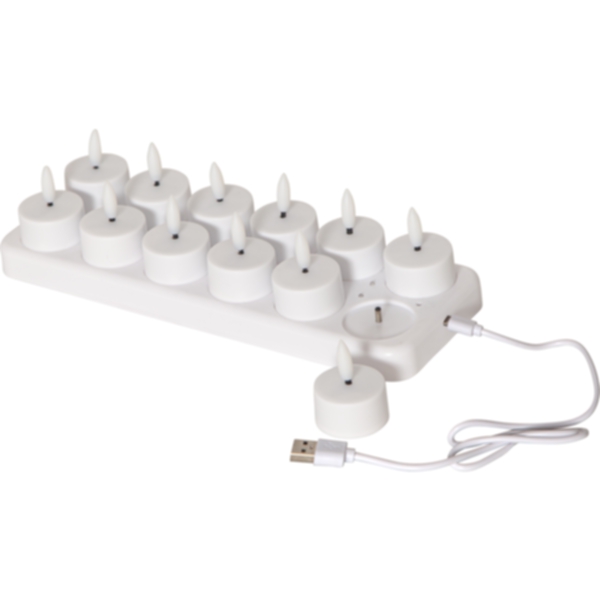 Star Trading uppladdningsbara LED värmeljus Flamme 12-pack