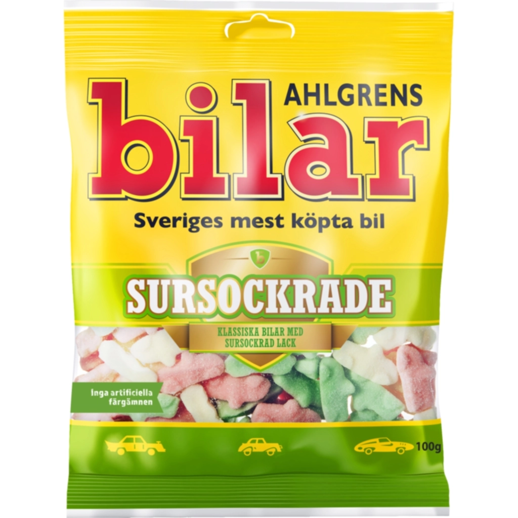 Ahlgrens Bilar sursockrade 100g