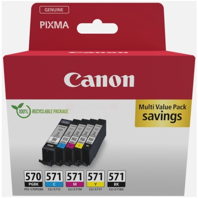 CANON Multipack CLI-571/PGI-570 passend für: PGI 570/CLI 571 Series;Pixma MG 5700 Series;Pixma MG 5750;Pixma MG 5750 Series;Pixma MG 5751;Pixma MG 5752;Pixma MG 5753;Pixma MG 6800 Series;Pixma MG 6850;Pixma MG 6850 Series;Pixma MG 6851;Pixma MG 6852;Pixma MG 6853;Pixma MG 7700 Series;Pixma MG 7750;Pixma MG 7750 Series;Pixma MG 7751;Pixma MG 7751 White;Pixma MG 7752;Pixma MG 7753;Pixma MG7750;Pixma TS 5000 Series;Pixma TS 5020 Series;Pixma TS 5050;Pixma TS 5050 Series;Pixma TS 5051;Pixma TS 5052;Pixma TS 5053;Pixma TS 5055;Pixma TS 6000 Series;Pixma TS 6020 white;Pixma TS 6040;Pixma TS 6050;Pixma TS 6050 Series;Pixma TS 6051;Pixma TS 6052;Pixma TS 8000 Series;Pixma TS 8020 Series;Pixma TS 8040;Pixma TS 8050;Pixma TS 8050 Series;Pixma TS 8051;Pixma TS 8052;Pixma TS 8053;Pixma TS 9000 Series;Pixma TS 9040;Pixma TS 9050;Pixma TS 9050 Series;Pixma TS 9055