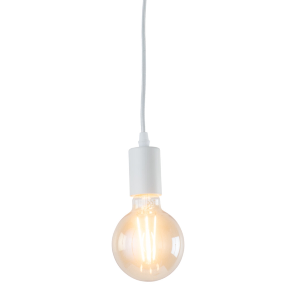 Leon Lampupphäng E27, Vit textilkabel