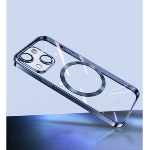 Turtos Mobildeksel MagSafe Transparent iPhone 15, Navy Blue