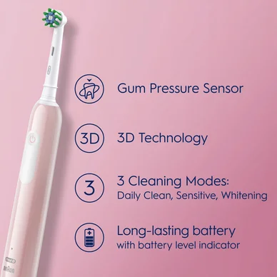 Oral-B Pro 1 Series 1 Eltandborste Pink + Extra Refill