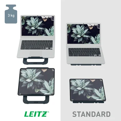 Leitz Ergo Laptopställ ultraplatt mörkgrå