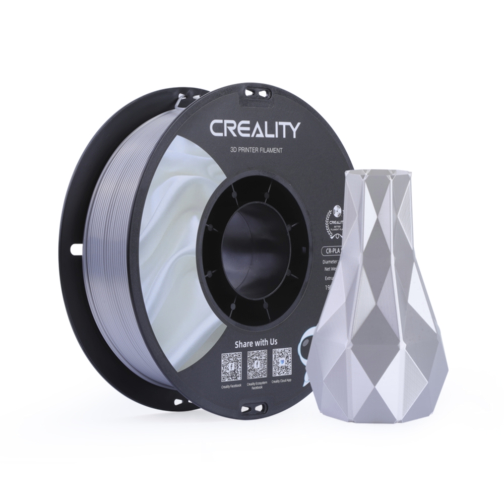 Creality Creality Creality CR-PLA Silk - 1.75mm - 1kg Sølv PLA-filament,3D skrivarförbrukning