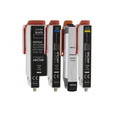 inkClub Multipakke blækpatroner - erstatter Epson 26XL BK/C/M/Y KEF02-4 Modsvarer: T2636