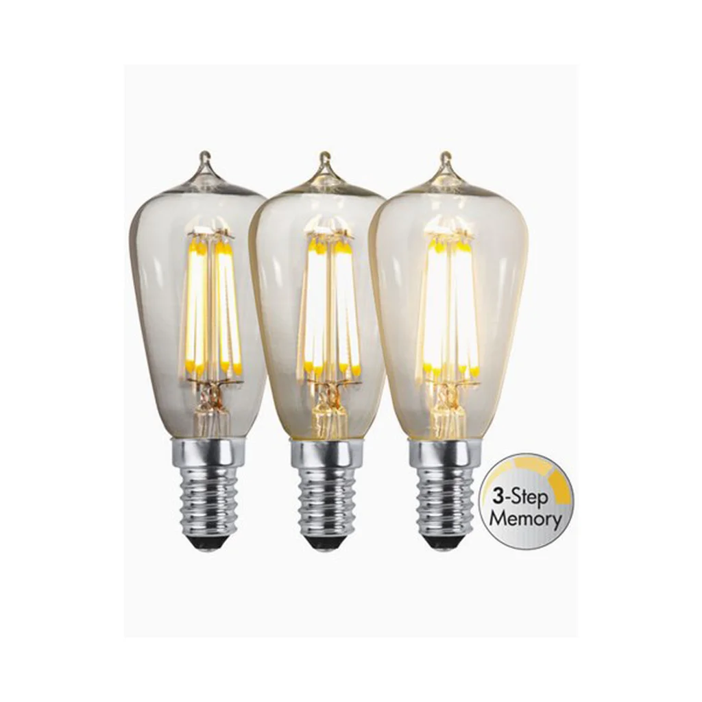 Star Trading Led-Lampa Mini Edison E14 3-stegs dimring