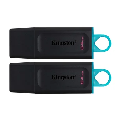 64GB USB3.2 Gen 1 DataTraveler Exodia (black + teal) - 2 Pcs