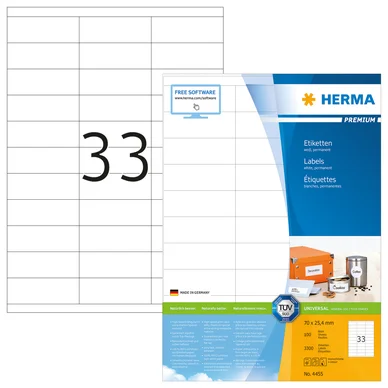 Herma Étiquette HERMA Premium A4 70x25.4 (100)