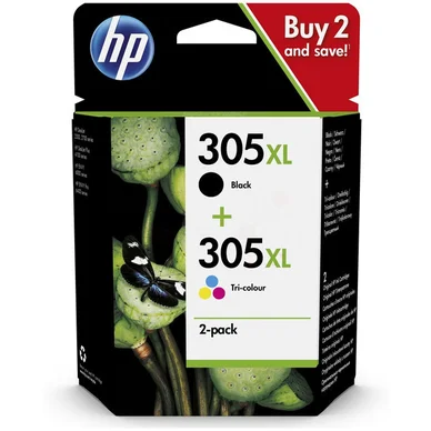 HP HP 305 XL 3-farver & sort Blækpatron 2-pack 6ZA94AE Modsvarer: N/A
