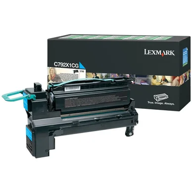 Lexmark Tonerkassette cyan 20.000 sider, høj kapacitet Return C792X1CG Modsvarer: N/A billede