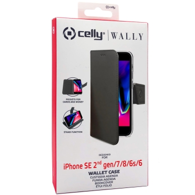 Celly alt Wally Wallet Case iPhone 7/8/SE 2 gen Sort/Brun