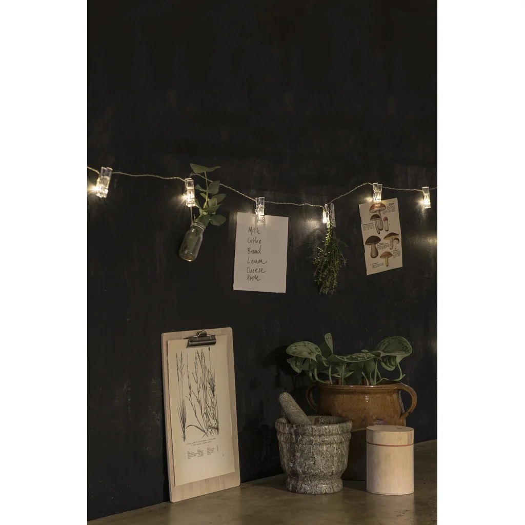 Konstsmide Ljusslinga med 12 LED-fotoklämmor 275cm