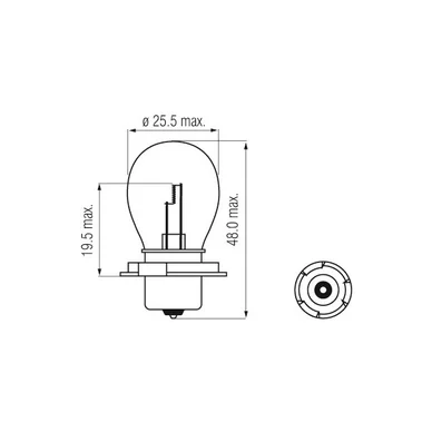 Bosma strålkastare P26S S3 15W 6V Bosma strålkastare P26S S3 15W 6V