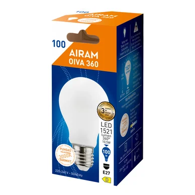Oiva LED-lampa E27 Normal 10,5W/830 Filament Opal