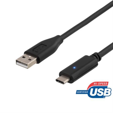 Deltaco USB 2.0 C male till USB A male Deltaco USB 2.0 C male till USB A male