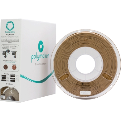 Polymaker alt Polymaker PolyWood PLA 1,75mm - 600g - Brun