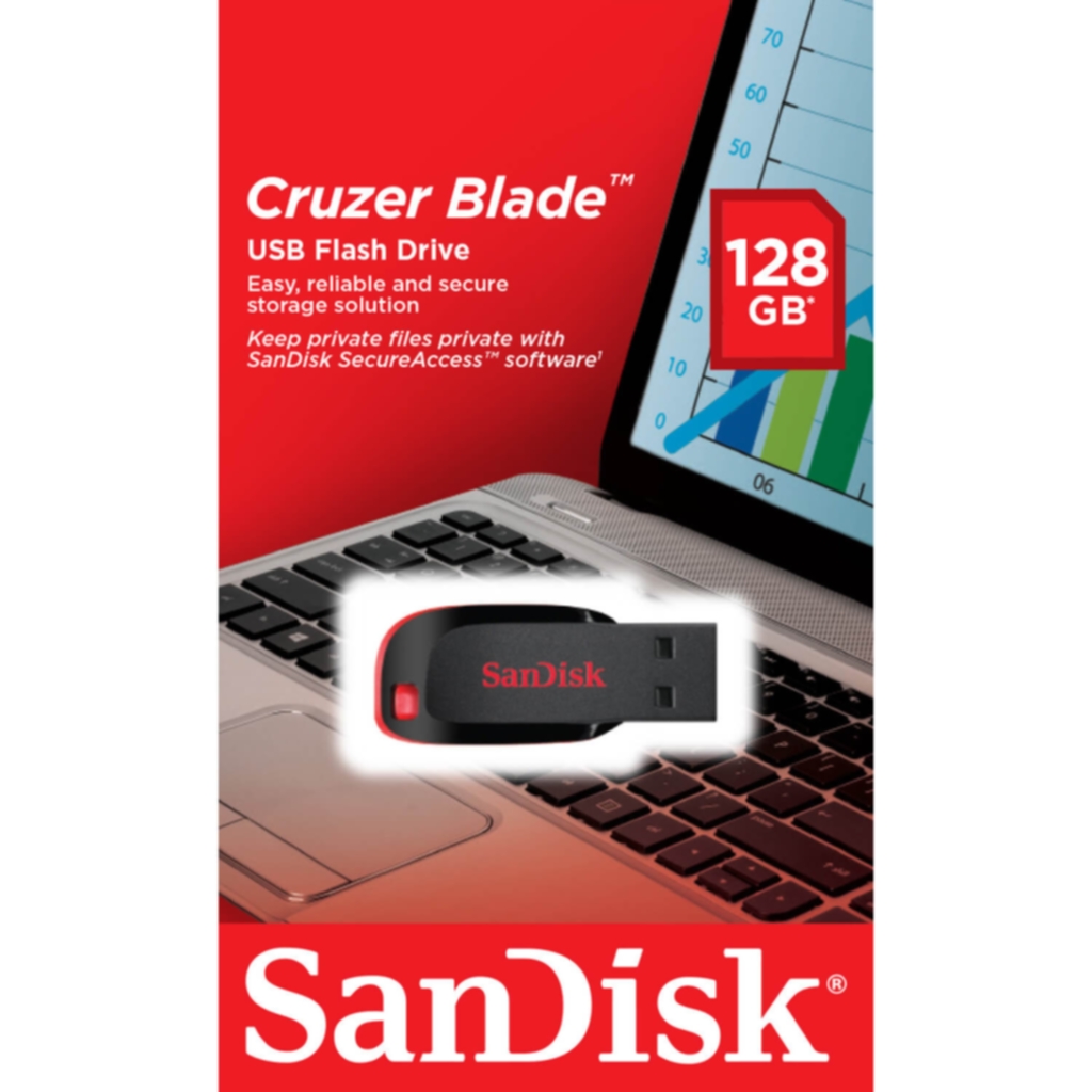 SANDISK SanDisk USB-minne 2.0 Blade 128 GB