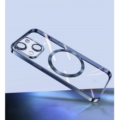 Turtos alt Mobilcover MagSafe Transparent iPhone 15, Navy Blue