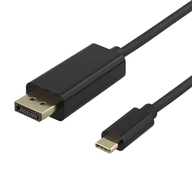 USB-C - DisplayPort-kaapeli, 1m, 4K 60Hz, musta