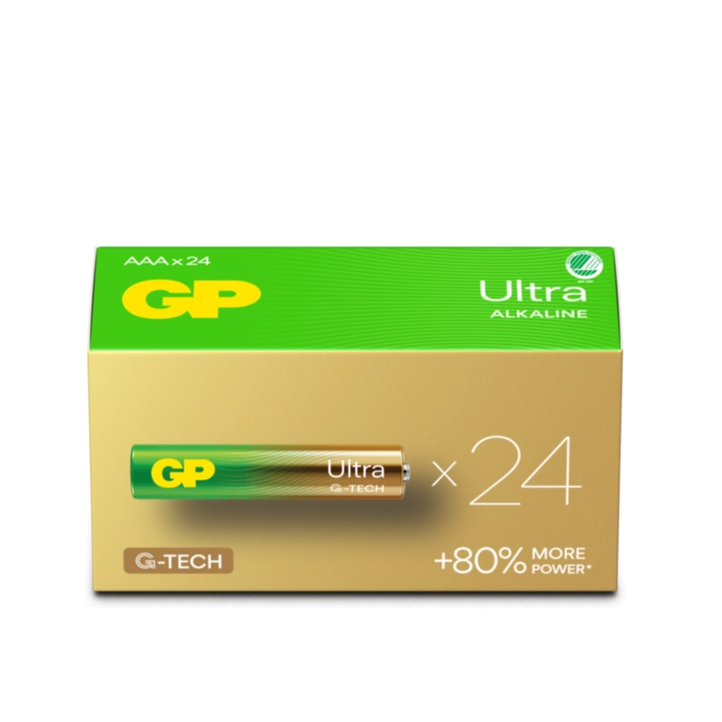 GP BATTERIES GP Ultra Alkaline AAA-batteri LR03/24AU 24-pakk Batterier og ladere,Alkaliske batterier