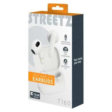 Streetz True Wireless hörlurar, vit
