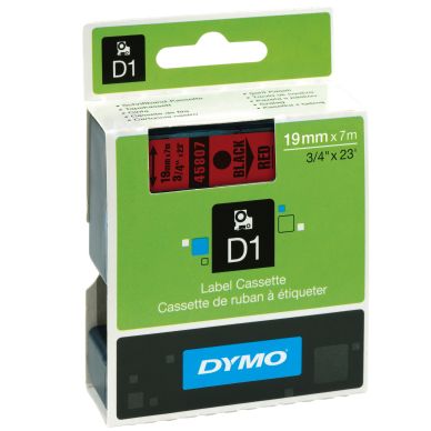 Dymo alt Schriftband Dymo D1 19 mm schwarz auf rot
