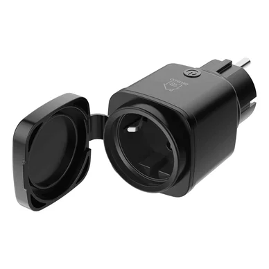 DELTACO Smart Home outdoor smart plug, WiFi, IP44, 13A, sort/grøn SH-OP01 Modsvarer: N/A billede