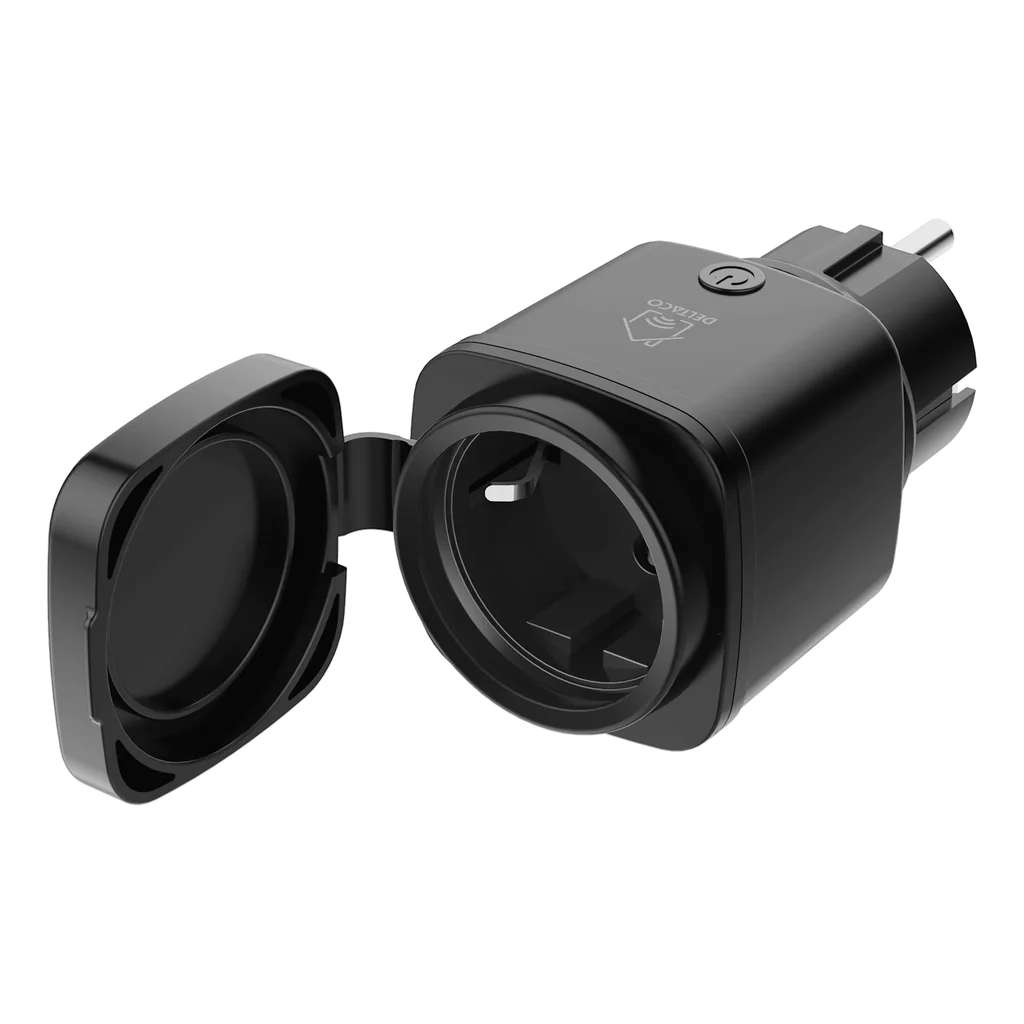Smart Home outdoor smart plug, WiFi, IP44, 13A, svart/grön