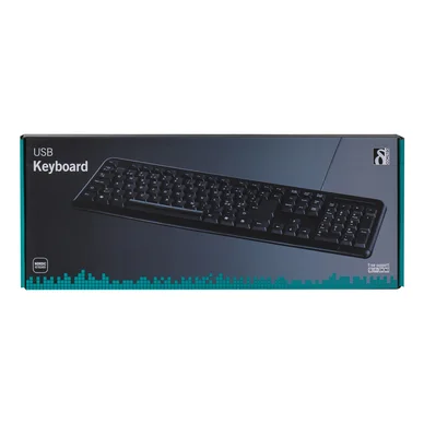 Deltaco tangentbord, nordisk layout, USB, svart