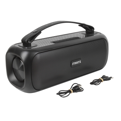 Streetz TWS Boombox, IPX5, BT 5/AUX/USB-A, RGB-LED, svart