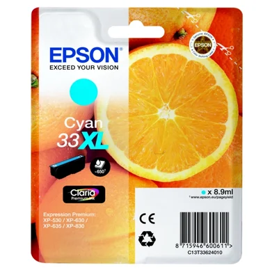 Epson Epson 33XL Blækpatron Cyan T3362 Modsvarer: N/A billede
