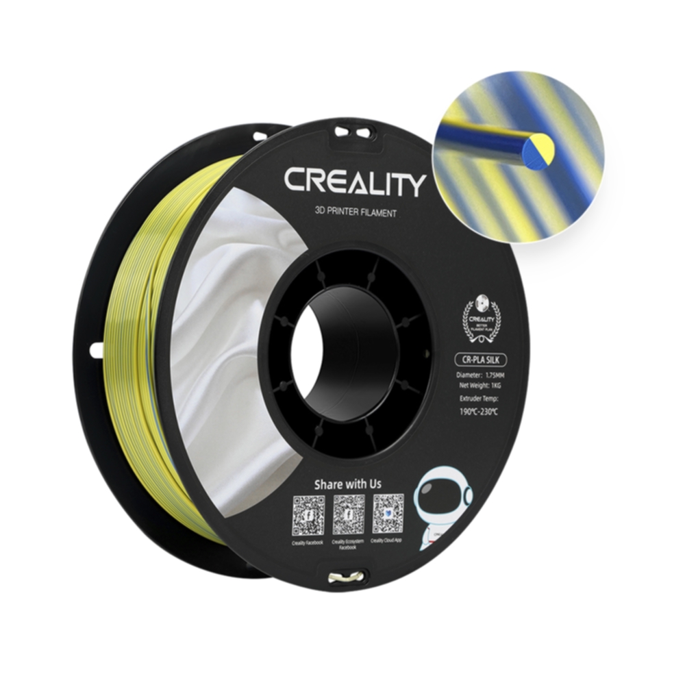 Creality Creality Creality CR-PLA Silk - 1.75mm - 1kg Gul/Blå