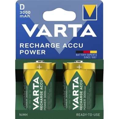 Varta Varta Genopladeligt batteri - Accu Power D 3000 mAh, 2 pk. 56720101412 Modsvarer: N/A