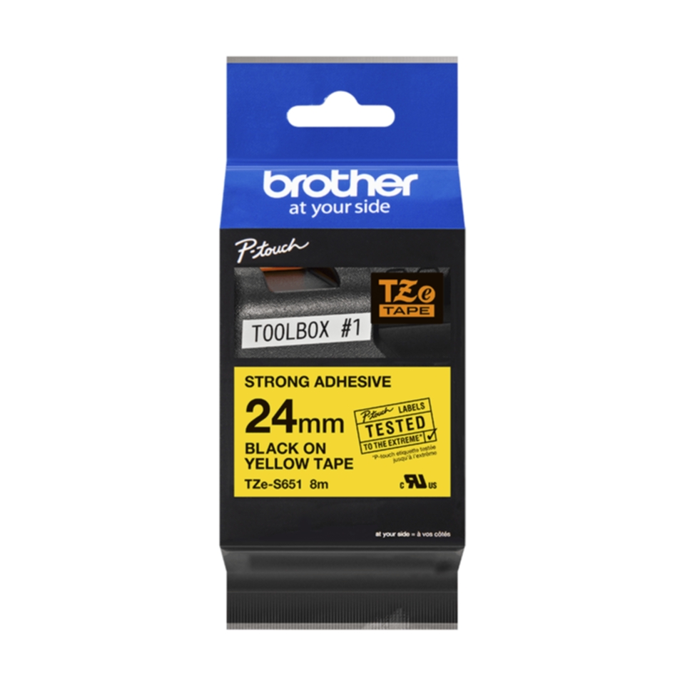 TZeS tape 24mmx8m strong black/yellow