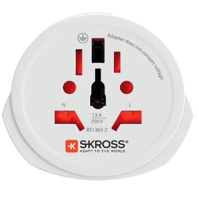 Skross World to Europe travel adapter - Retail (white)