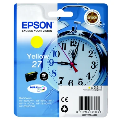Epson Epson 27 Blækpatron Gul T2704 Modsvarer: N/A billede