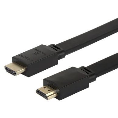 DELTACO HDMI-kabel, 48G, 1m, sort, fladt HU-10-FLAT Modsvarer: N/A