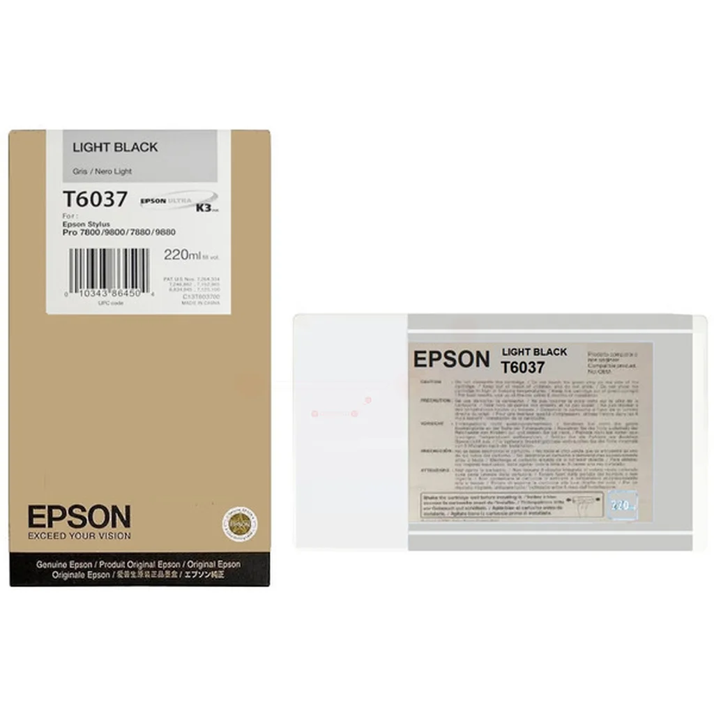 Epson T6037 Bläckpatron Ljussvart