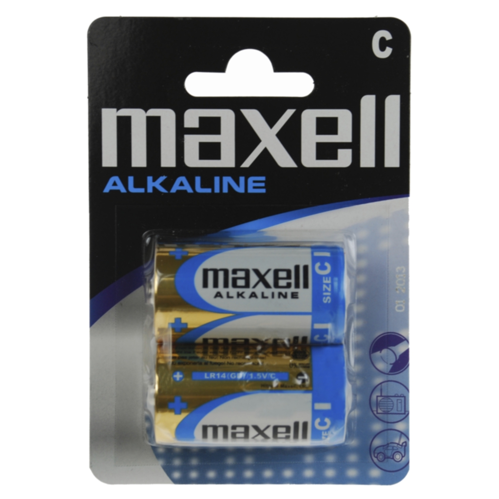MAXELL Maxell Batterier LR-14, C Alkaliske 2-pakk